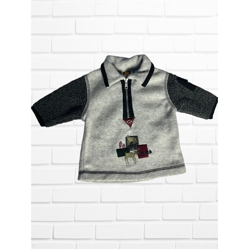 Vintage Peek-A-Babe Long sleeve Baby Boy's Sz 3/6M‎ Fleece Wilderness Camping